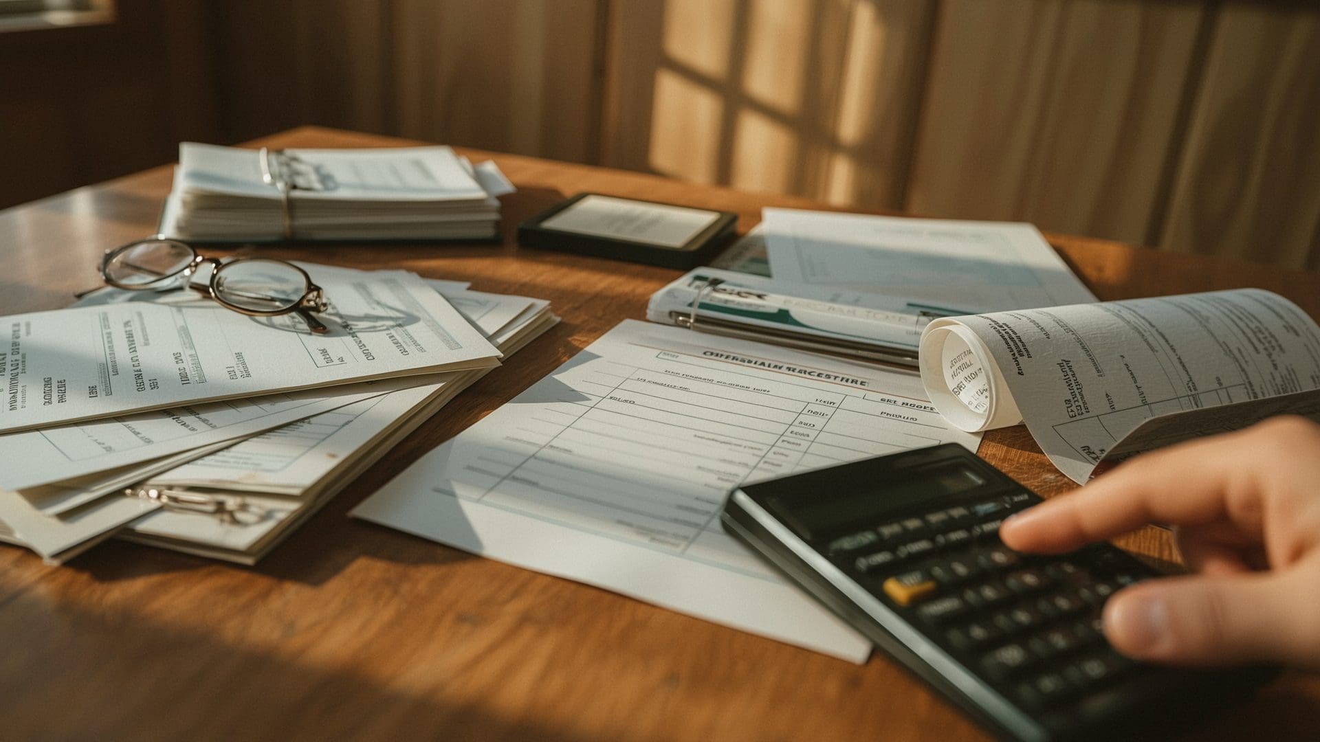 Desk covered in tax forms and financial paperwork representing hidden business structure compliance costs