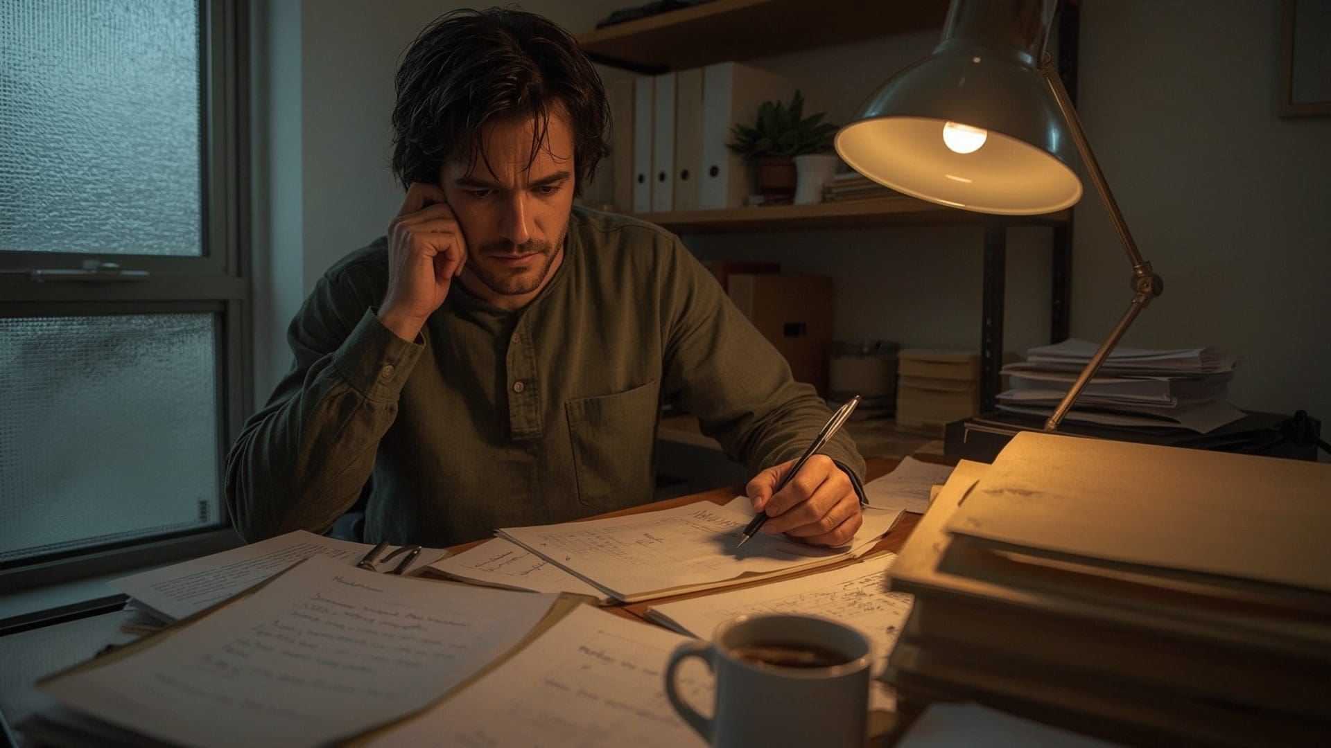 Small business owner reviewing tax structure options with handwritten financial notes